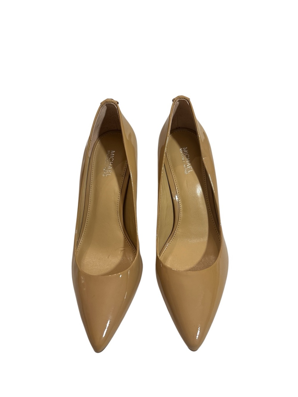 Michael Kors Tan Patent Leather Pointed-Toe Pumps